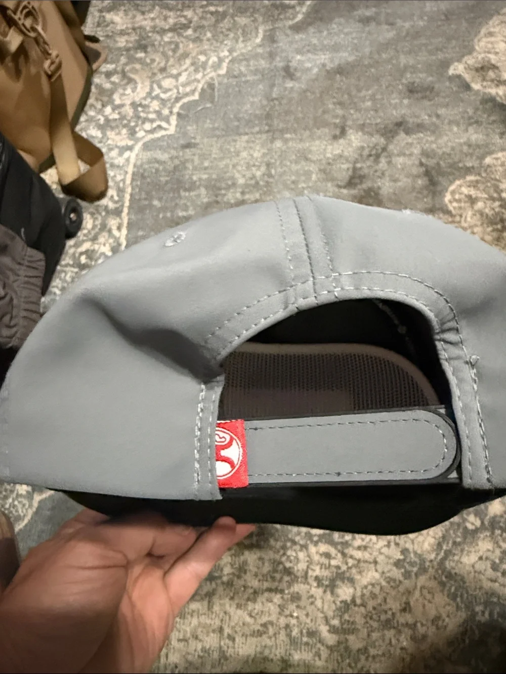 Hooey Gray Cap with Red Patch and White Rope